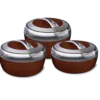 "Hisense metallic finish hot pot set – 3 sizes, unbreakable ABS plastic"