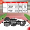 "Sonex classic non-stick cookware set with lids – durable and stylish"