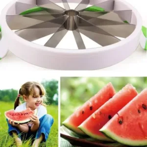 "Stainless steel watermelon slicer – easy fruit cutter for summer"