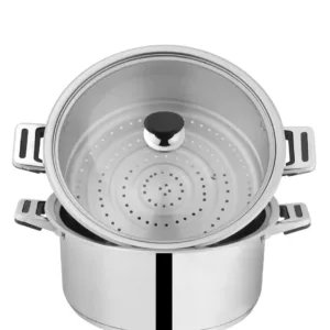 "Alpha Cuisine steam pot with deep base and tight lid"