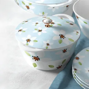 "Modern Montage dinner set with clean lines and soft colors"