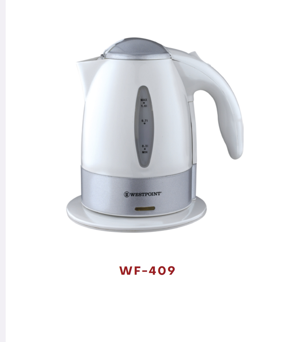 "WF-409 electric kettle – 1 liter with auto shut-off"