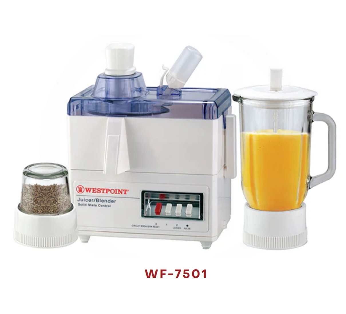 Westpoint WF-7501 3-in-1 juicer blender with grinder attachment
