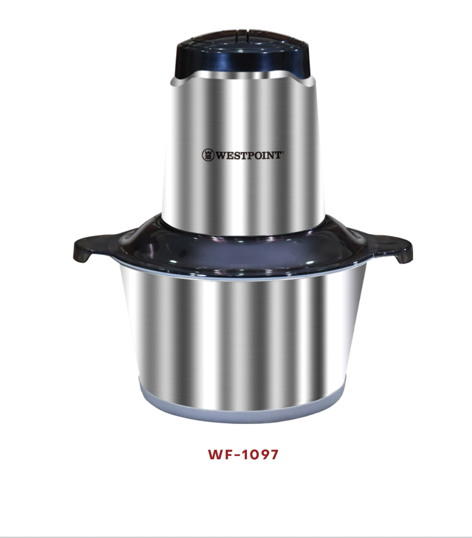 "WF-1098 handy chopper with steel bowl and transparent lid"