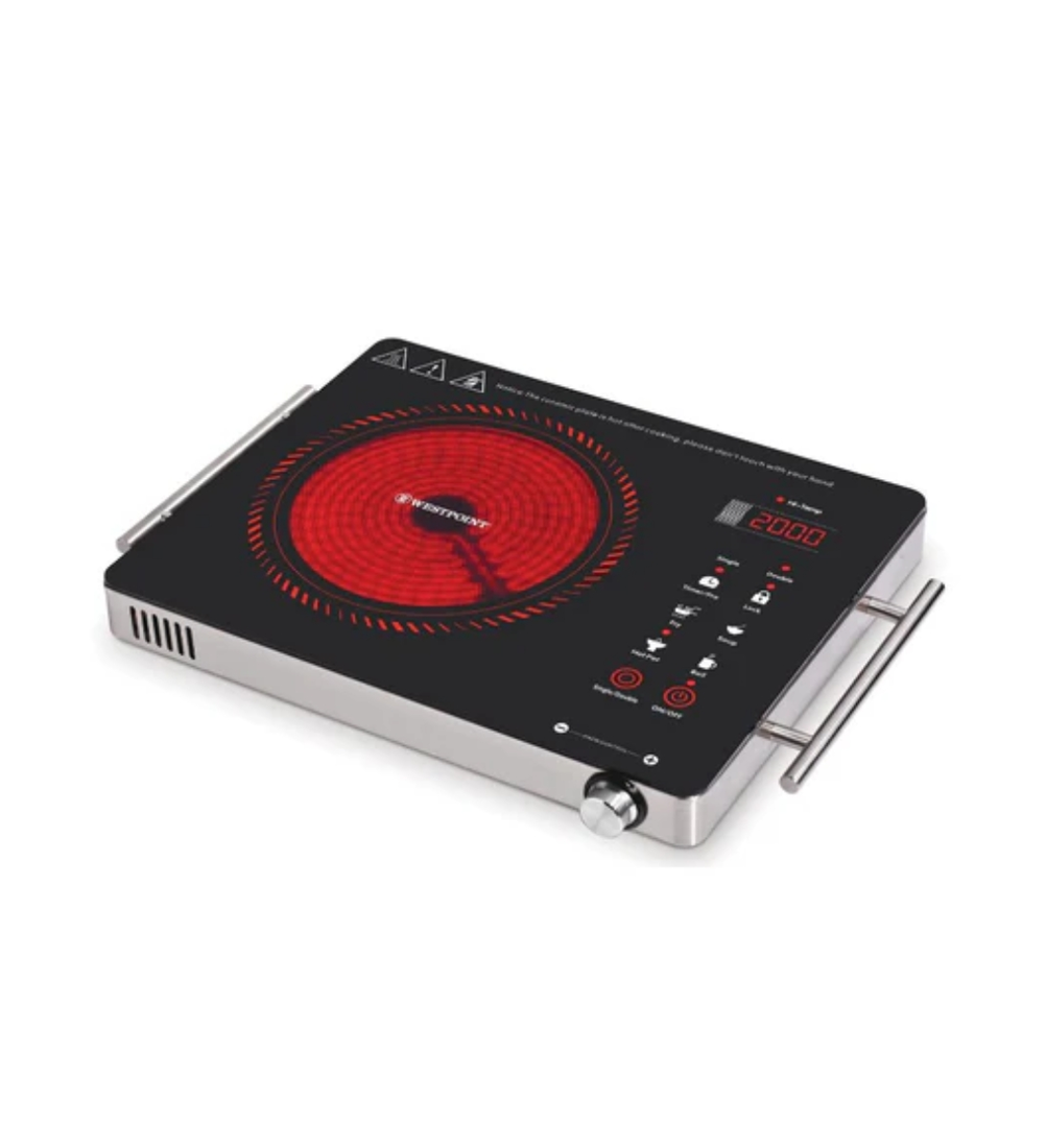 "WF-152 ceramic cooker with digital controls and stainless pot"