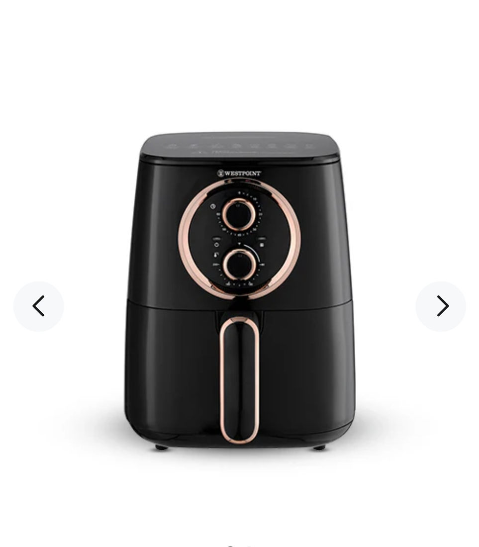 "8-liter air fryer WF-5254 with black finish and touch controls"