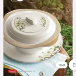 "80-piece Modesty melamine dinner set with elegant double glaze design"