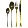 24-piece golden cutlery set with laser print and long spoons in gift packing