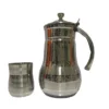 Indian Stainless Steel Water Set – 6 Glasses and 1 Jug, 7 Piece Durable Serving Set