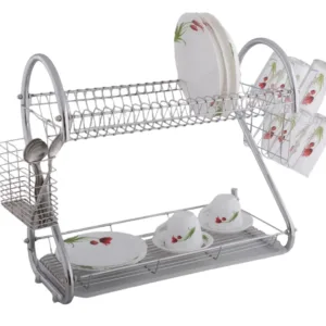 Stainless Steel Bartan Rack 2 Khana with Plastic Water Tray