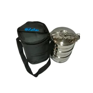 Stainless steel 3 khana hot & cool tiffin with bag and carrier