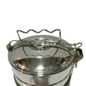 Stainless steel 3 khana hot & cool tiffin with bag and carrier
