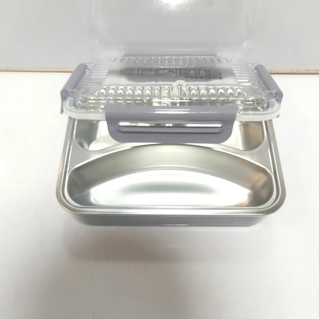 20250908_175603_0000 SmartLock hot & cool stainless steel tiffin with acrylic cover, silicon seal, 3 partitions, and spoon