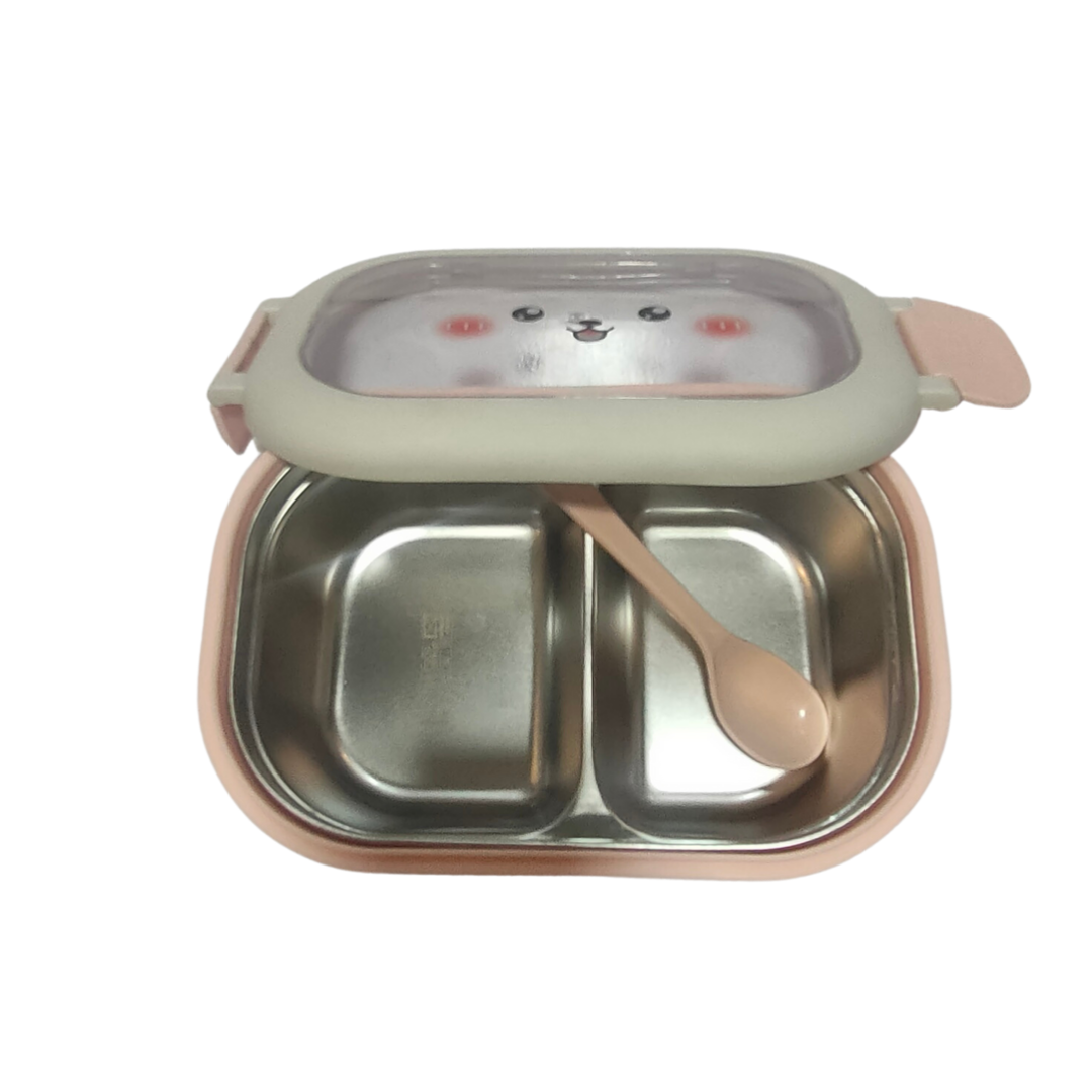 20250908_180102_0000 SmartLock hot & cool stainless steel 2 partition tiffin with acrylic cover, silicon seal, and spoon