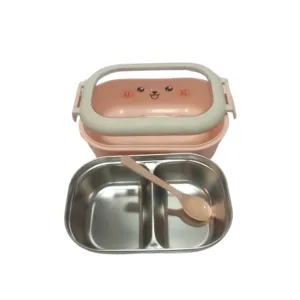 SmartLock hot & cool stainless steel 2 partition tiffin with acrylic cover, silicon seal, and spoon