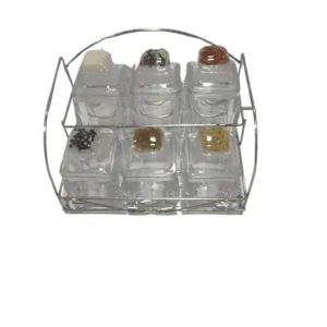 Smart Spice Rack with acrylic jars, fixed spice covers, and durable steel stand