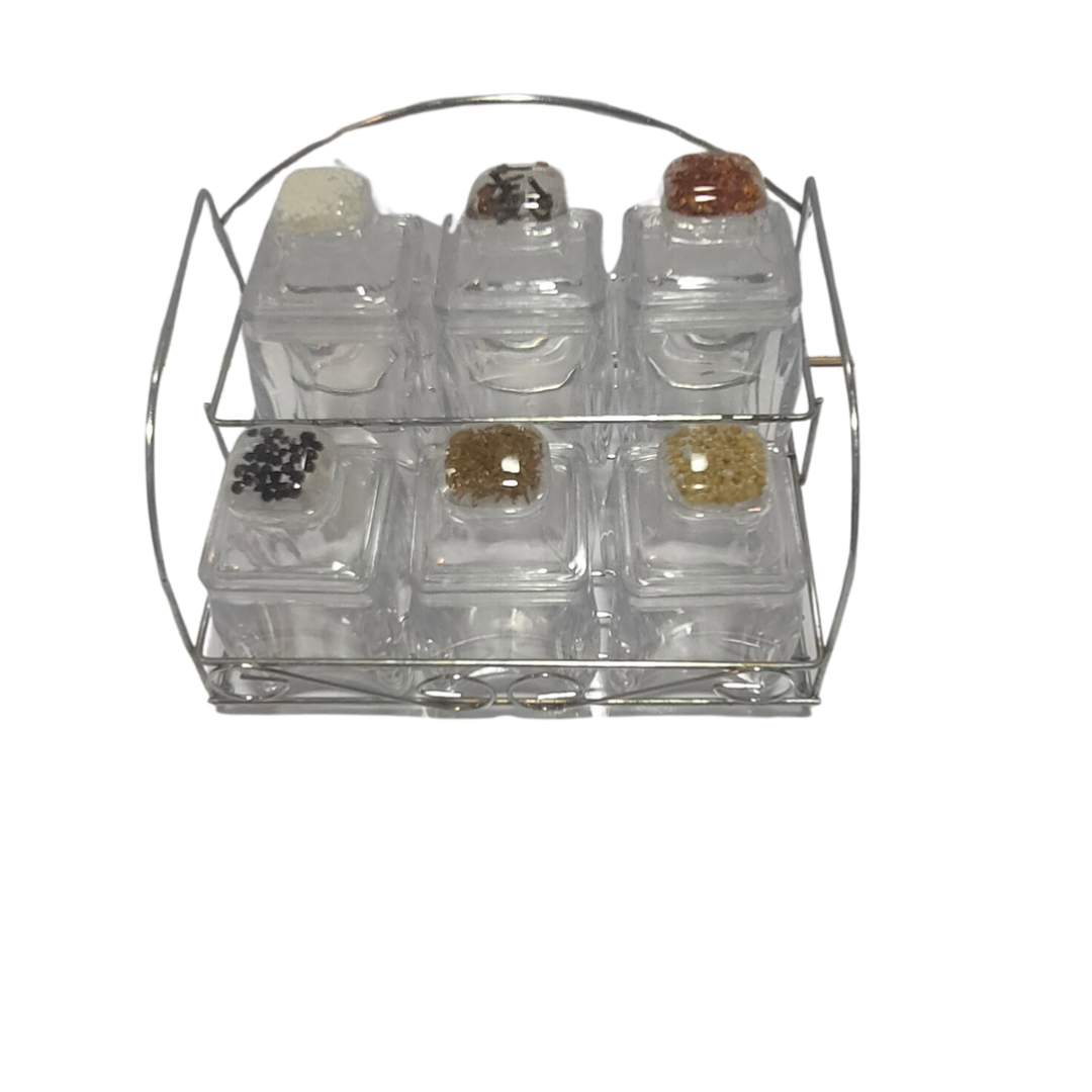 20250908_182142_0000 Smart Spice Rack with acrylic jars, fixed spice covers, and durable steel stand