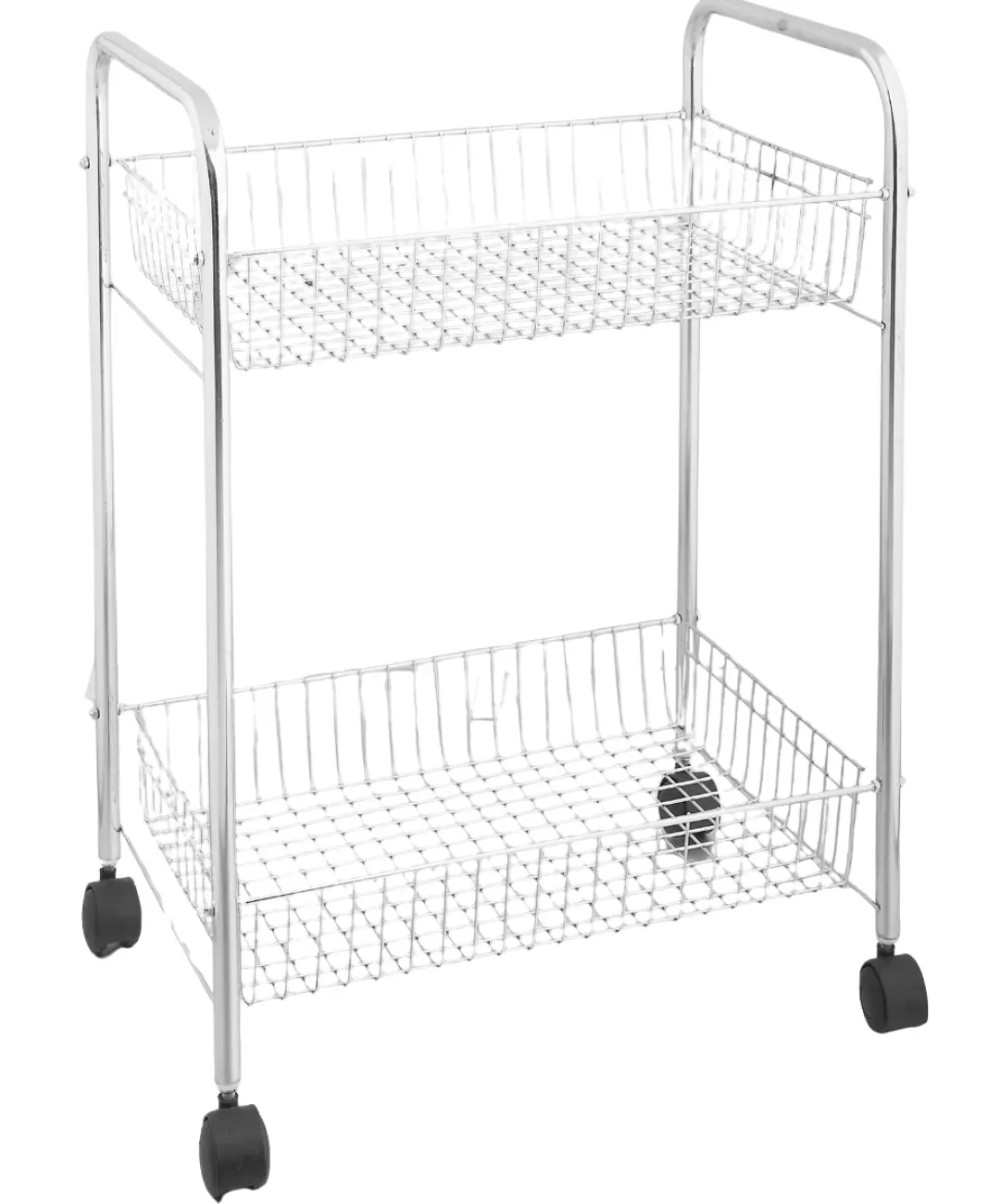 Multipurpose 2 Tier Serving Trolley with Wheels and Deep Shelves