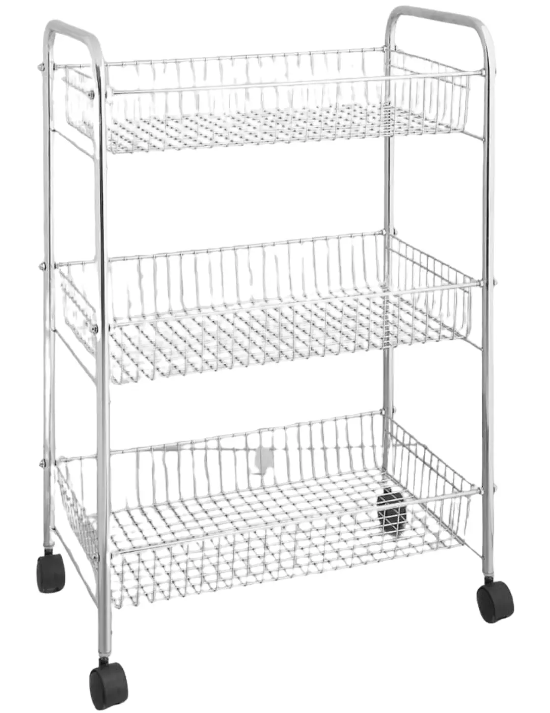 Multipurpose 3 Tier Serving Trolley with Wheels and Deep Shelves